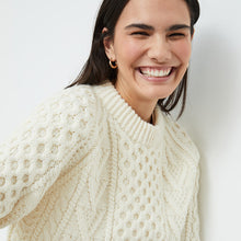 Load image into Gallery viewer, Natural Hand Knit Unisex Crew Neck Aran Sweater
