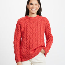 Load image into Gallery viewer, Coral Supersoft Crew Neck Aran Sweater
