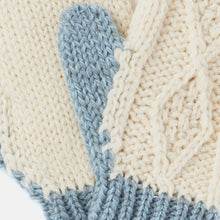 Load image into Gallery viewer, Natural &amp; Blue Kids Wool Mitten Gloves

