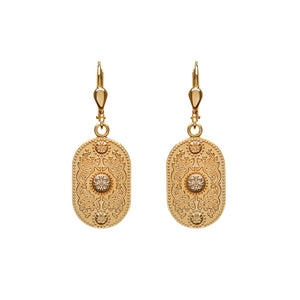 Arda Two Tone Earrings with Rare Irish Gold