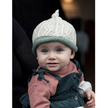 Load image into Gallery viewer, Natural &amp; Green Wool Baby Hat
