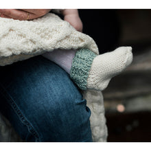 Load image into Gallery viewer, Natural &amp; Green Knitted Baby Socks
