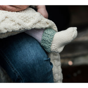 Natural & Green Knitted Baby Socks