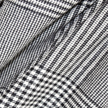 Load image into Gallery viewer, Black &amp; White Houndstooth Check Donegal Tweed Fabric
