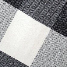Load image into Gallery viewer, Black &amp; White Herringbone Check Donegal Tweed Fabric Sample
