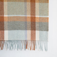 Load image into Gallery viewer, Blue &amp; Beige Check Merino &amp; Lambswool Blanket
