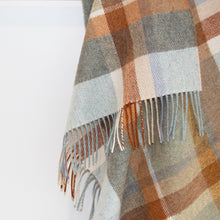 Load image into Gallery viewer, Blue &amp; Beige Check Merino &amp; Lambswool Blanket
