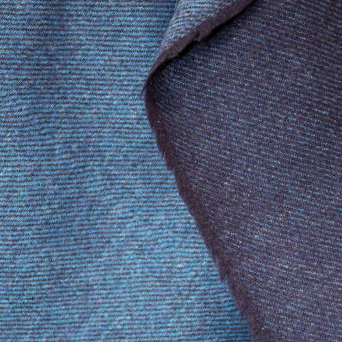 Navy & Blue Twill Donegal Tweed Fabric