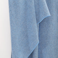 Load image into Gallery viewer, Blue Herringbone Merino &amp; Cashmere Blanket

