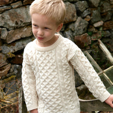 Load image into Gallery viewer, Natural Kids Unisex Crew Neck Aran Sweater
