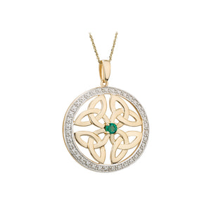 Celtic Knot Emerald Pendant, Yellow Gold