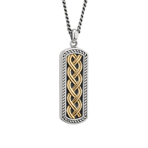 Celtic Weave Pendant, Sterling Silver & Yellow Gold