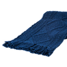 Load image into Gallery viewer, Navy Hand Knit Aran Scarf
