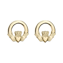 Load image into Gallery viewer, Claddagh Stud Earrings, Yellow Gold
