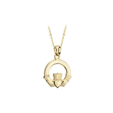 Load image into Gallery viewer, Small Claddagh Pendant, Yellow Gold
