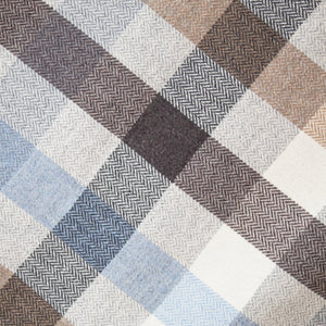 Light Blue & Cream Check Donegal Tweed Fabric