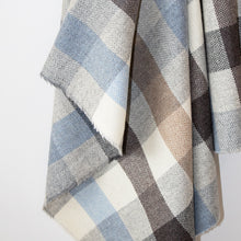 Load image into Gallery viewer, Light Blue &amp; Cream Check Donegal Tweed Fabric
