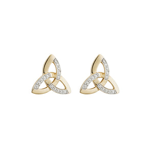 14K Diamond Trinity Knot Stud Earrings