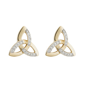 14K Diamond Trinity Knot Stud Earrings