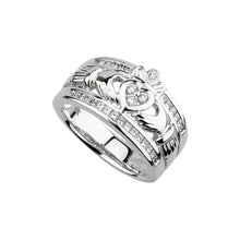 Load image into Gallery viewer, 14K White Gold Emigration Claddagh Ring

