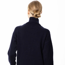 Load image into Gallery viewer, Navy Funnel Neck Slouchy Sweater
