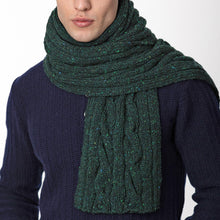 Load image into Gallery viewer, Bottle Green Ribbed Lambswool Scarf
