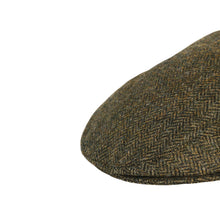 Load image into Gallery viewer, Flat Cap, Green Herringbone with Ear Flaps
