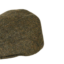 Load image into Gallery viewer, Flat Cap, Green Herringbone with Ear Flaps
