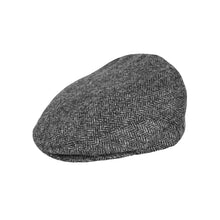 Load image into Gallery viewer, Flat Cap, Grey Herringbone with Ear Flaps
