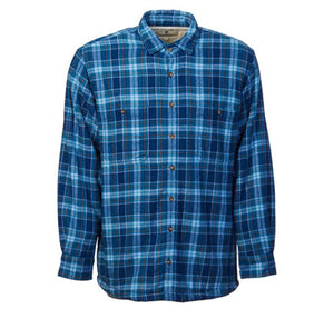 Blue Check Fleece Lined Grandfather Shirt
