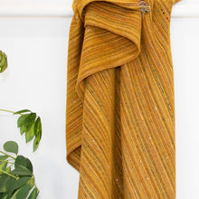 Load image into Gallery viewer, Mustard Stripe Donegal Tweed Blanket
