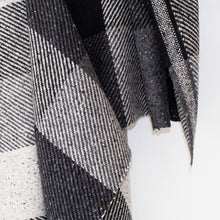 Load image into Gallery viewer, Heavy Grey &amp; Black Check Donegal Tweed Fabric
