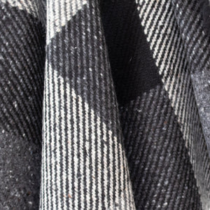Heavy Grey & Black Check Donegal Tweed Fabric