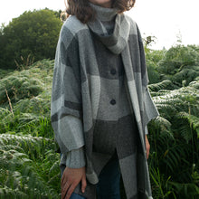 Load image into Gallery viewer, Grey Check Roisin Donegal Tweed Cape

