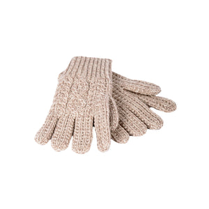 Oatmeal Hand Knit Wool Gloves