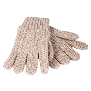 Oatmeal Hand Knit Wool Gloves