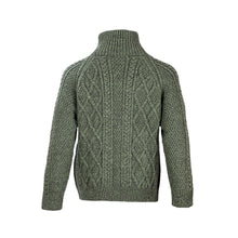 Load image into Gallery viewer, Green Unisex Hand Knit Aran Cardigan
