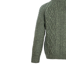 Load image into Gallery viewer, Green Unisex Hand Knit Aran Cardigan
