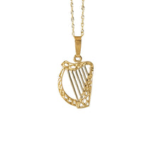 Load image into Gallery viewer, Harp Pendant, Yellow Gold
