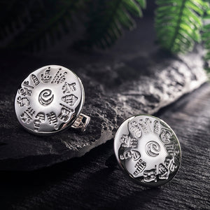 Sterling Silver History Of Ireland Round Cuff Links
