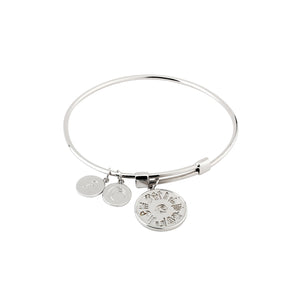Sterling Silver History Of Ireland Charm Bangle