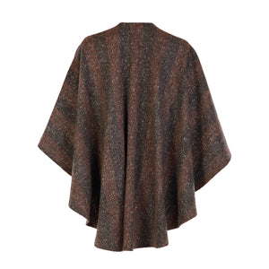 Holly Cape, Charcoal & Rust Stripe