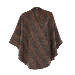 Holly Cape, Charcoal & Rust Stripe