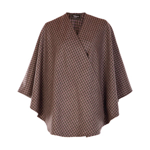 Holly Cape, Brown & Pink Check