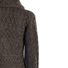 Load image into Gallery viewer, Charcoal Fitted Aran Cardigan
