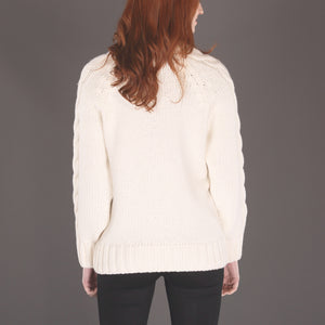 Luxury Cable Knit Sweater, Natural