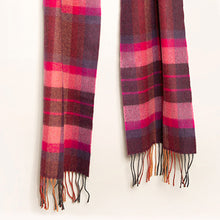 Load image into Gallery viewer, Pink Check Merino Wool Scarf
