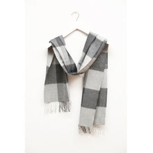 Load image into Gallery viewer, Merino Wool Scarf, Charcoal Check
