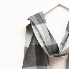 Load image into Gallery viewer, Merino Wool Scarf, Charcoal Check
