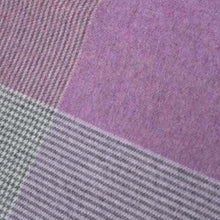 Load image into Gallery viewer, Merino &amp; Lambswool Blanket, Purple &amp; Grey Check
